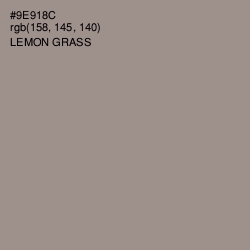 #9E918C - Lemon Grass Color Image